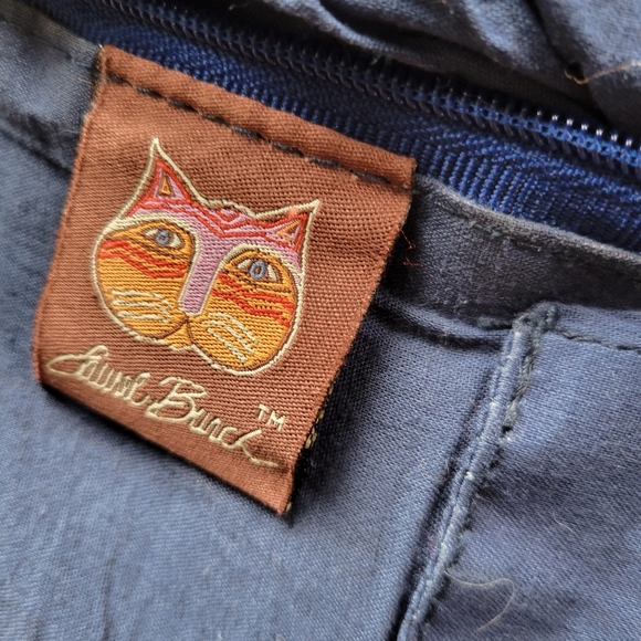 Laurel Burch Dog Patchwork Purse 2 Strap Tote Bag Red Blue Green Colorful Zipper - Picture 11 of 14